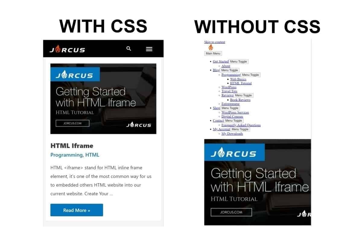 CSS Vs No CSS